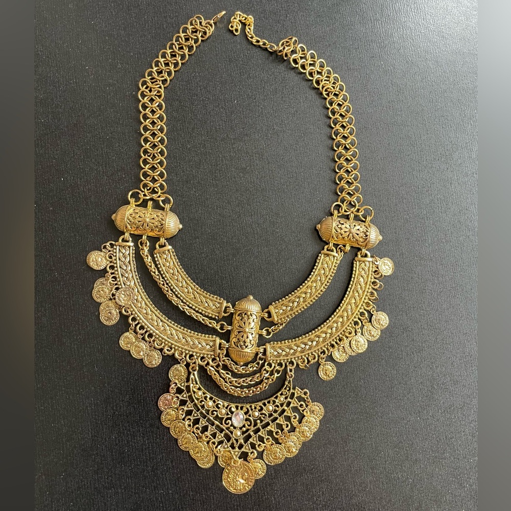 Statement gold necklace